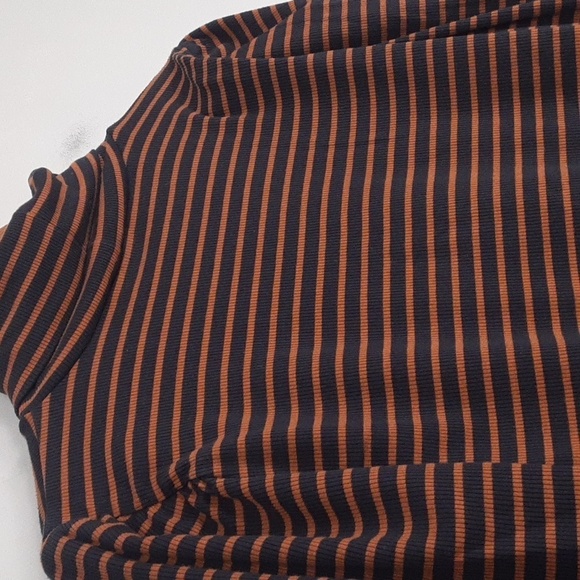 Talbots Bergen Stripe Button Long Sleeve Ribbed Turtle Neck Top - Picture 7 of 11